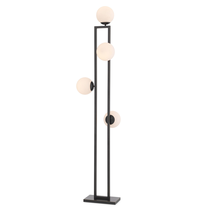 Торшер Eichholtz Floor Lamp Pascal Bronze Темная бронза Белый в Сочи | Loft Concept 