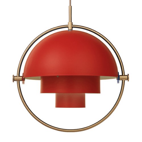 Люстра Louis Weisdorff Gubi Multi-lite Pendant Red Латунь Бургундский красный в Сочи | Loft Concept 