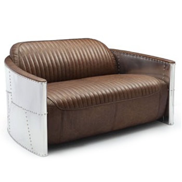 Диван Aviator Sofa 2 seat Белый Черный Коричневый в Сочи | Loft Concept 