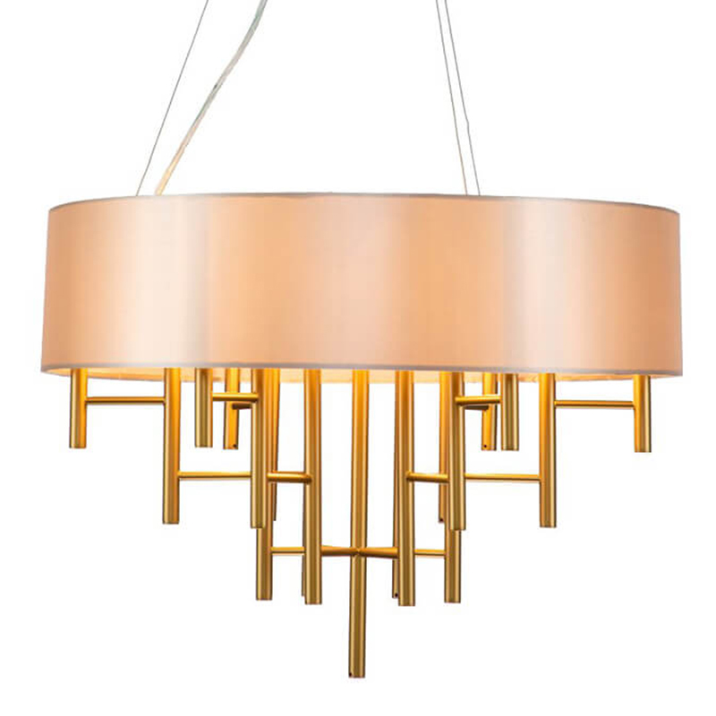 Люстра Oswell Lampshade Chandelier Латунь Бежевый в Сочи | Loft Concept 