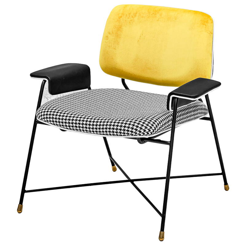 Кресло Bagot Chair Yellow Черно-белый Желтый в Сочи | Loft Concept 