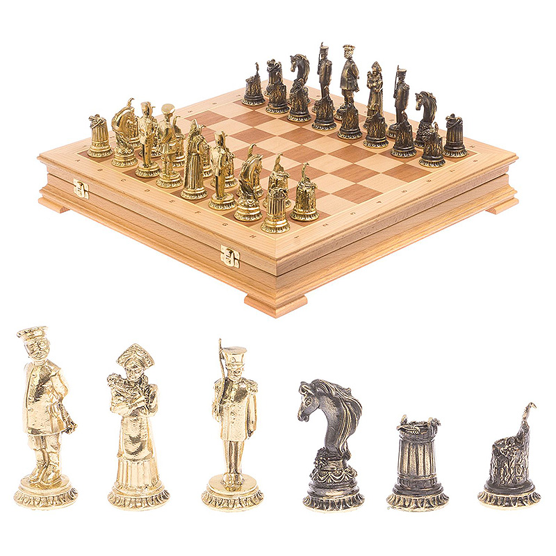 Шахматы из бронзы в ларце из натурального бука Decorative Thematic Chess Бронза Золотой Коричневый Шахматы из бронзы в ларце из натурального бука Decorative Thematic Chess Бронза Золотой Коричневый в Сочи | Loft Concept