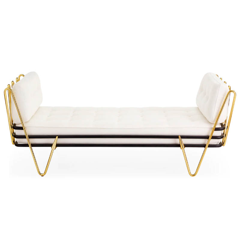 Кушетка Jonathan Adler Maxime Daybed Молочный Золотой в Сочи | Loft Concept 