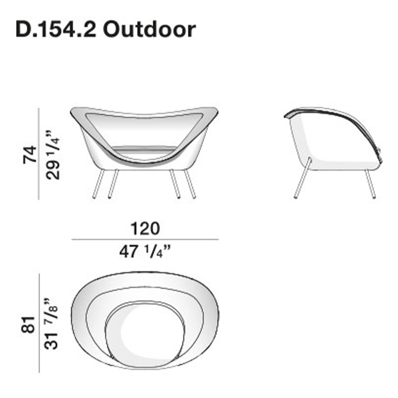 Дизайнерское уличное кресло Gio Ponti D.154.2 Armchair в Сочи