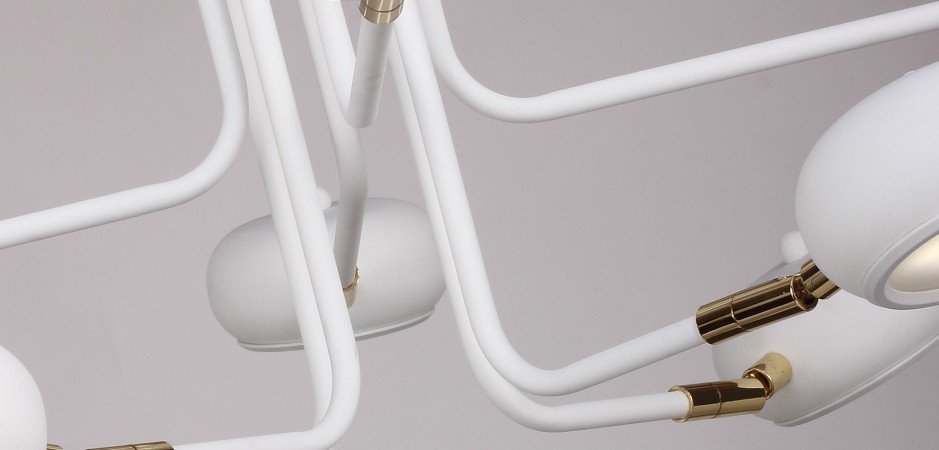 Люстра Curved Stix Chandelier 6 White - Loft-Concept в Сочи