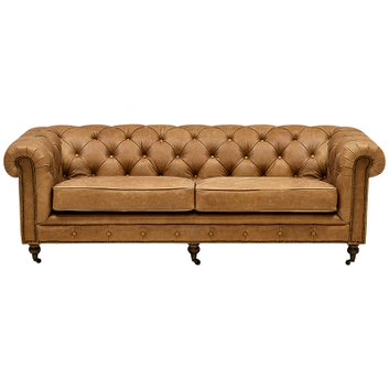 Диван Chesterfield Cinnamon Leather Sofa из винтажной кожи Корица в Сочи | Loft Concept 