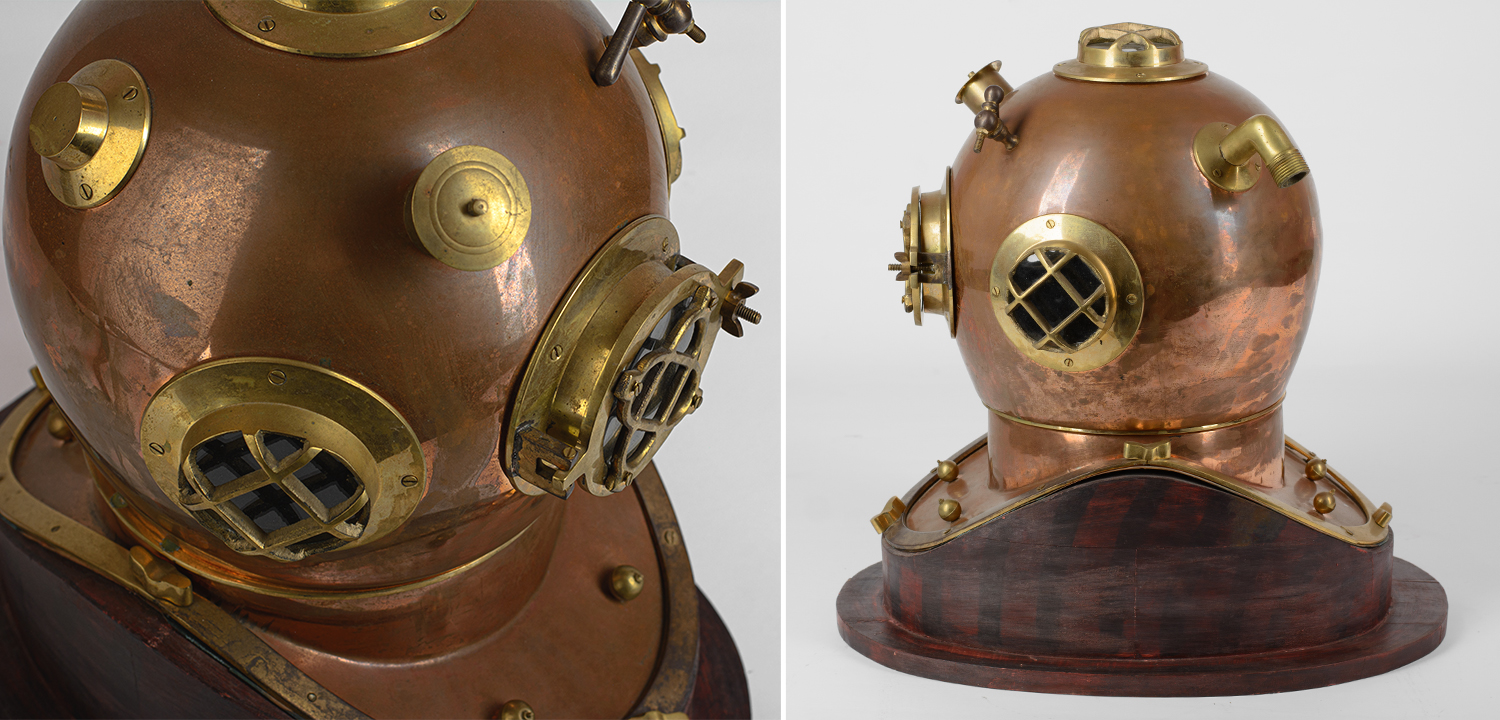 Антикварный водолазный скафандр - фото