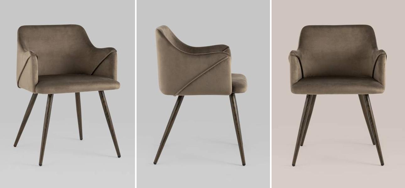 Стул Monarch Chair Коричневый Велюр - фото