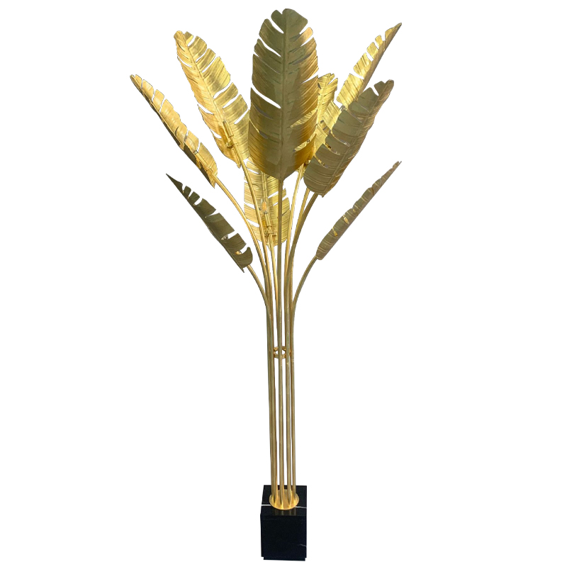 Торшер Gold Palm Leaves Floor Lamp Золотой Черный в Сочи | Loft Concept 