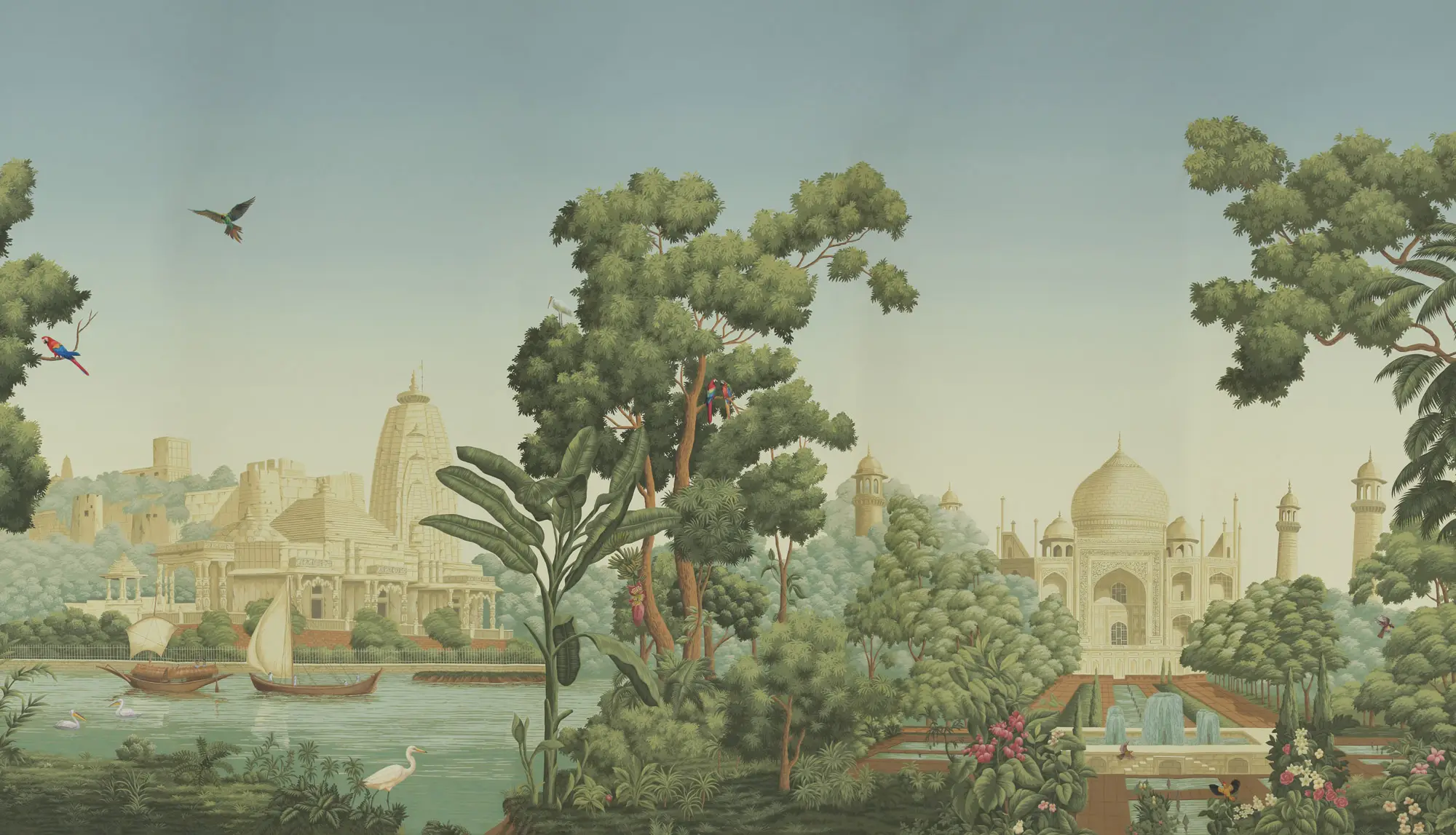 Обои ручная роспись River Scenes of Bengal Verdoyant Обои ручная роспись River Scenes of Bengal Verdoyant - постер Loft-Concept в Сочи
