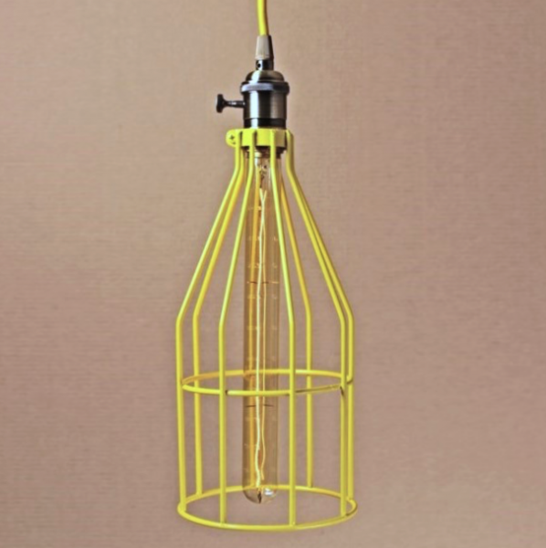 Подвесной светильник Wire Cage Pendant Twix Yellow Желтый в Сочи | Loft Concept 