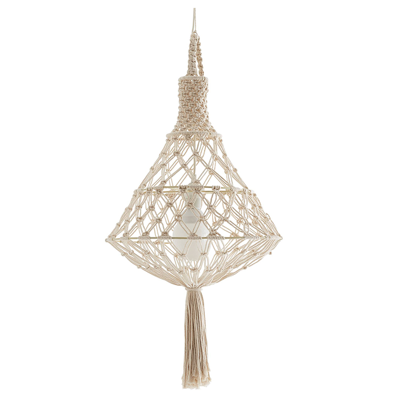 Подвесной светильник Macrame Wicker Hanging lamp Бежевый в Сочи | Loft Concept 