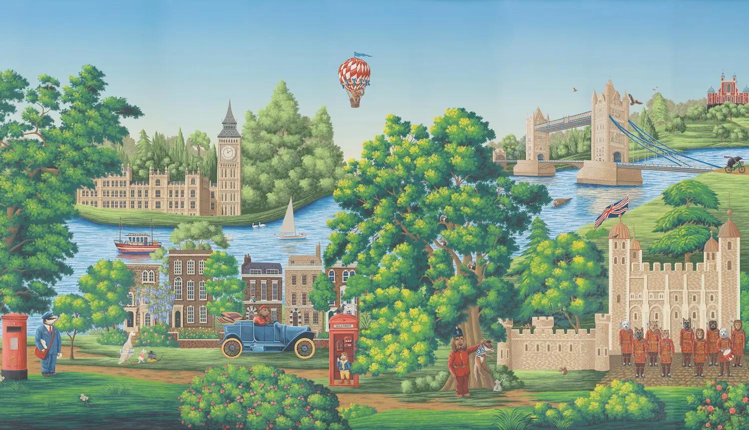 Обои ручная роспись Little London Jubilee Colourway Обои ручная роспись Little London Jubilee Colourway - постер Loft-Concept в Сочи