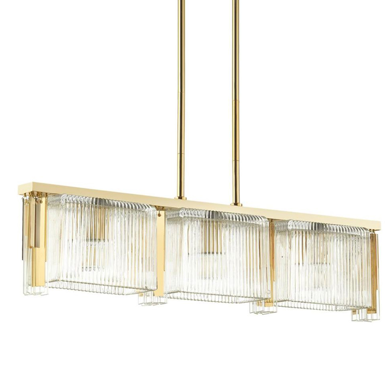 Люстра Madelen Gold Linear Chandelier Глянцевое золото Прозрачный (Transparent) в Сочи | Loft Concept 