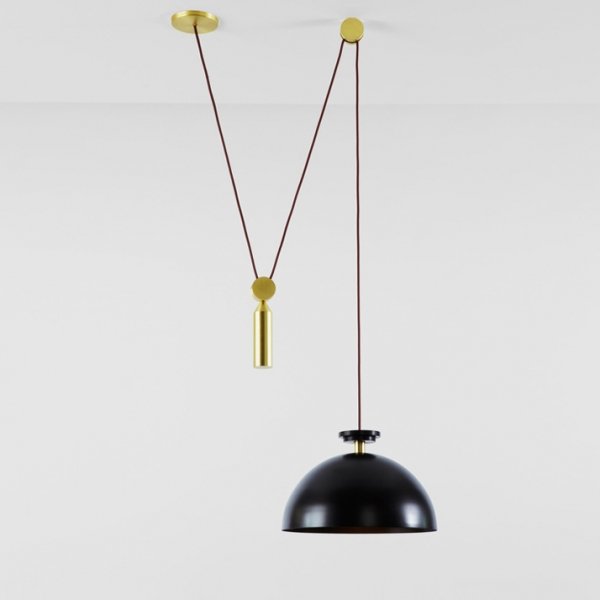 Подвесной светильник Shape up Pendant Hemisphere Black Латунь Черный в Сочи | Loft Concept 