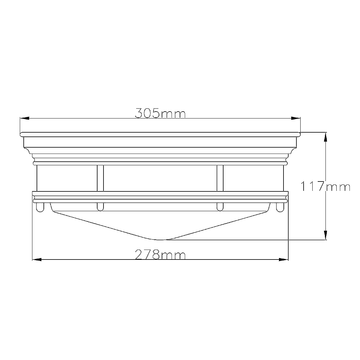 Потолочный светильник для ванных комнат со стеклянным плафоном в форме перевернутого конуса Hinkley в Сочи