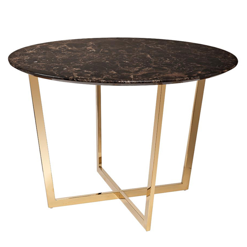 Обеденный стол Dining table Jacques round Brown Коричневый Золотой в Сочи | Loft Concept 