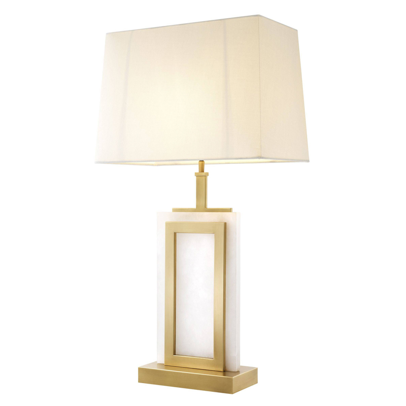 Настольная лампа Eichholtz Table Lamp Murray Белый Латунь Молочный в Сочи | Loft Concept 