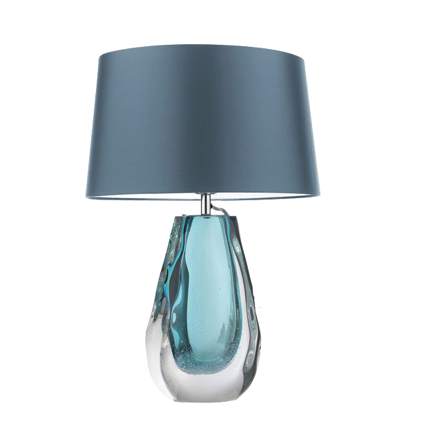 Настольная лампа Anya Peacock Table Lamp Хром Прозрачный Голубой в Сочи | Loft Concept 