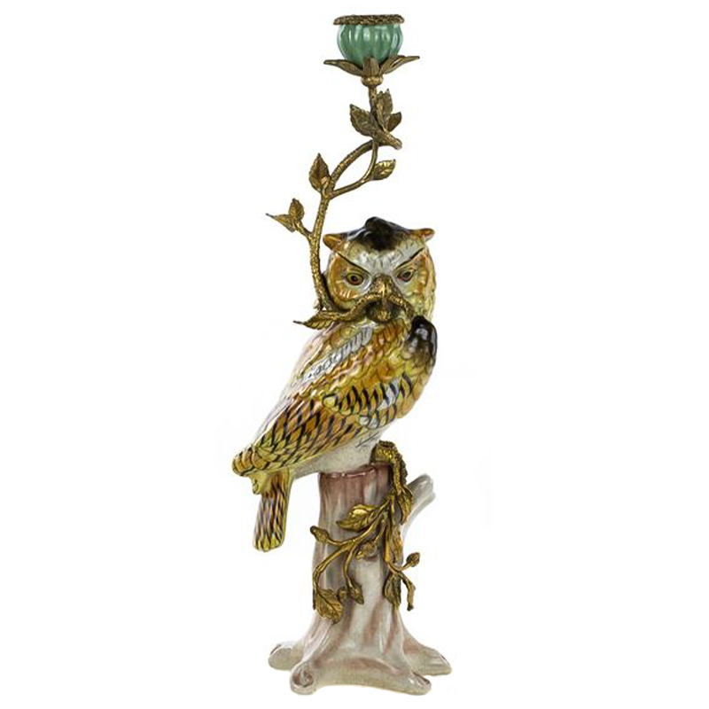 Подсвечник Owl Bronze Branch Candlestick Бронза Желтый Коричневый в Сочи | Loft Concept 