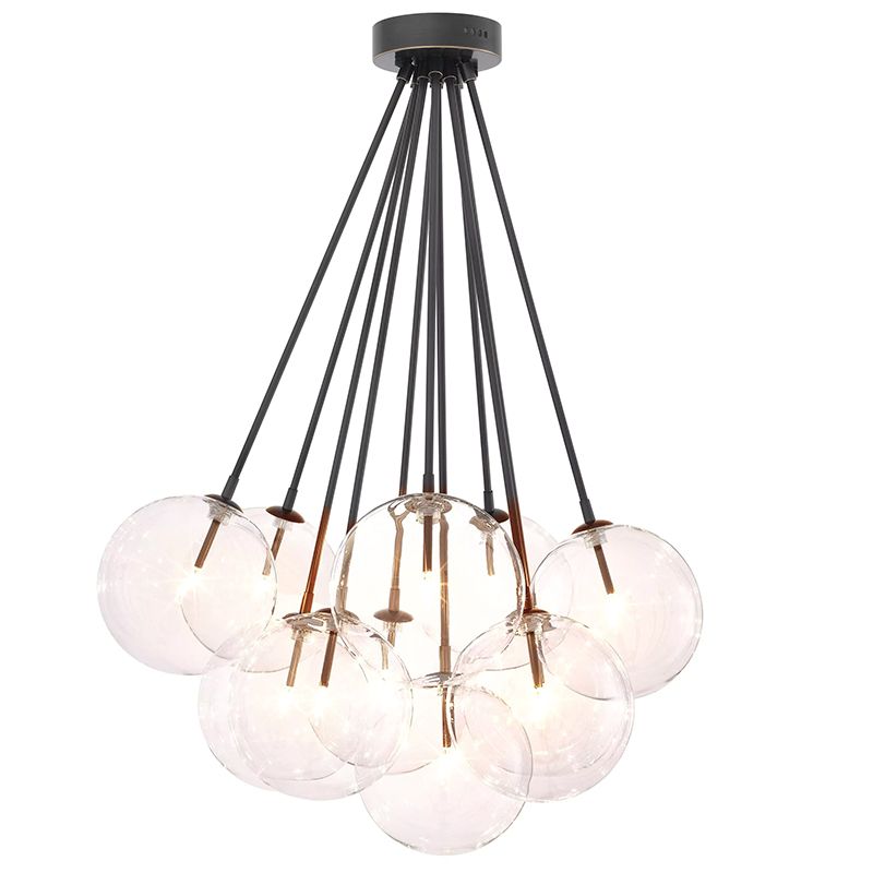 Люстра Eichholtz Ceiling Lamp Molecule Bronze Прозрачное Стекло Темная бронза в Сочи | Loft Concept 