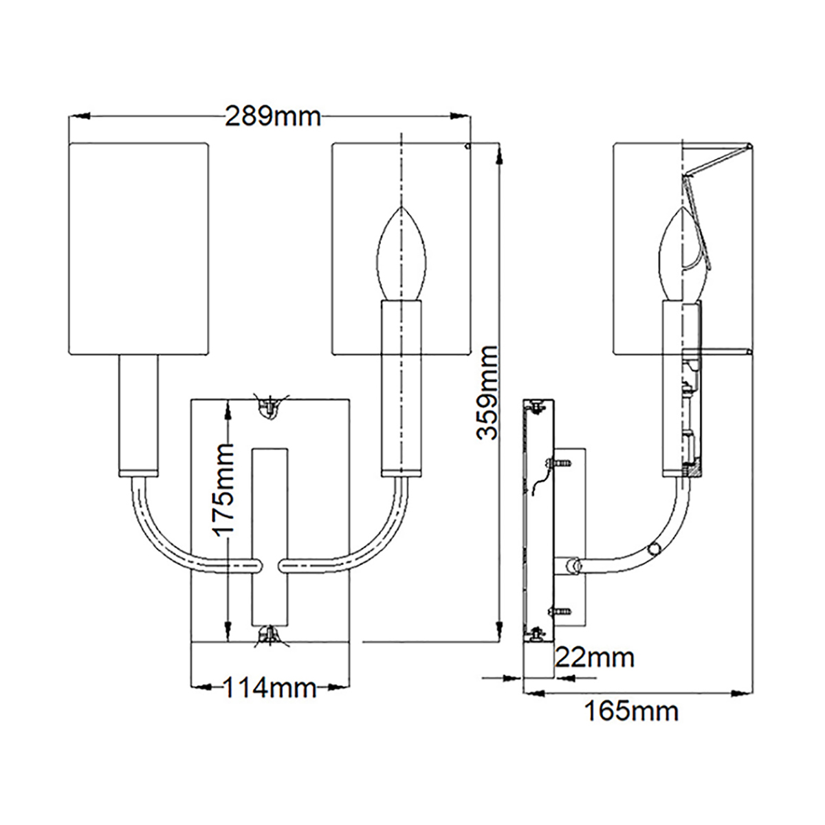 Бра с прямоугольным основанием и 2-мя белыми цилиндрическими льняными абажурами Feiss в Сочи