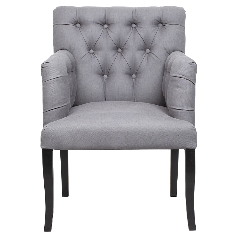 Кресло Addison Chic Armchair grey flax Серый Черный в Сочи | Loft Concept 