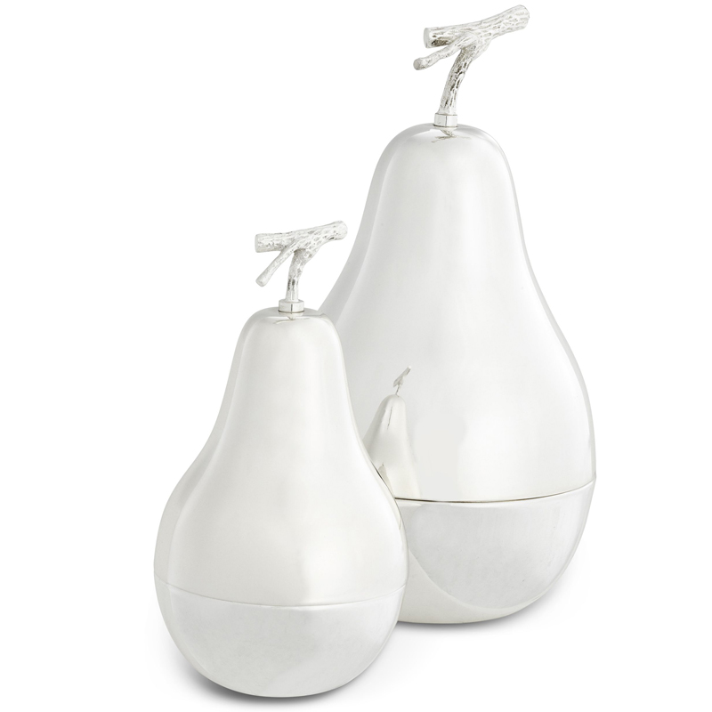 Комплект шкатулок Eichholtz Box Pear Set of 2 Silver Серебряный в Сочи | Loft Concept 