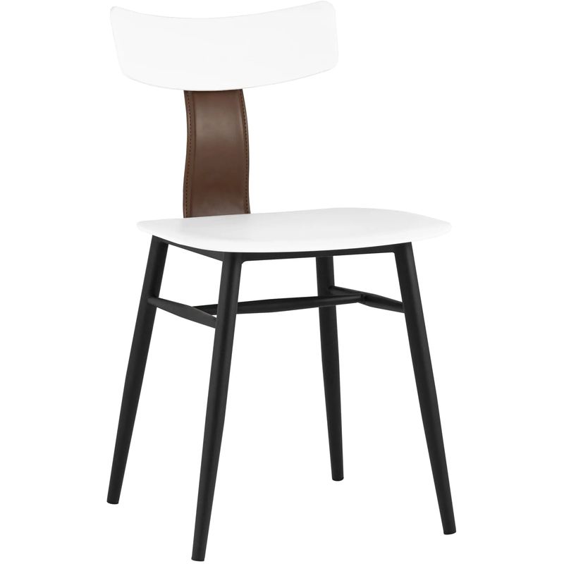 Стул ANT White Eco-Leather 2 шт Белый Коричневый Черный Стул ANT White Eco-Leather 2 шт Белый Коричневый Черный в Сочи | Loft Concept