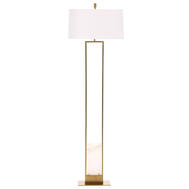 Торшер Arteriors MARKHAM FLOOR LAMP Brass Латунь Белый в Сочи | Loft Concept 