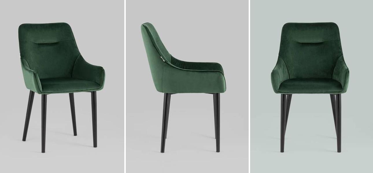 Стул Joan Chair Темно-Зеленый Велюр - фото