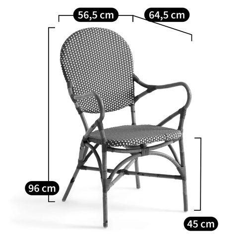 Кресло плетеное из ротанга Ronald Black White Rattan Chair в Сочи