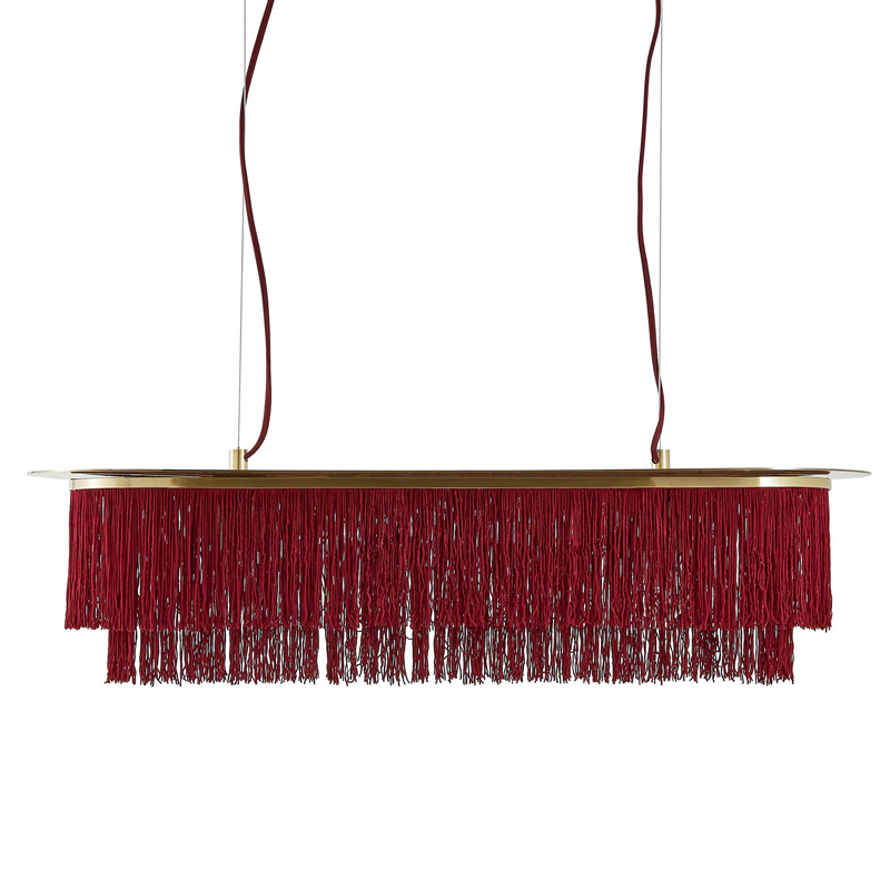 Люстра Houtique Linear Chandelier Burgundy Бургундский красный Латунь в Сочи | Loft Concept 