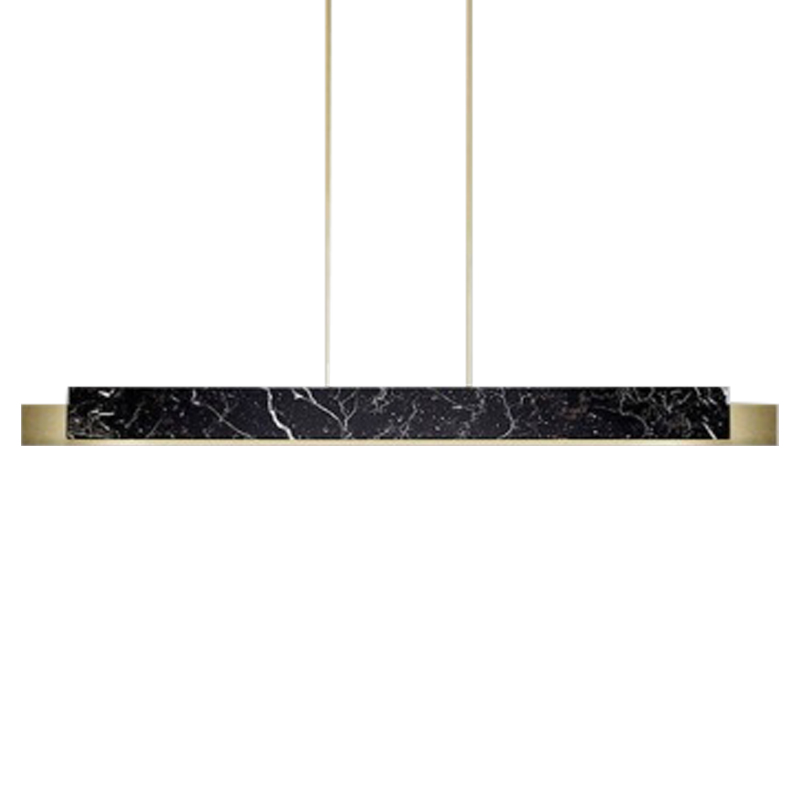 Люстра Leonce Marble Linear Chandelier Brass Черный Мрамор Nero Латунь в Сочи | Loft Concept 