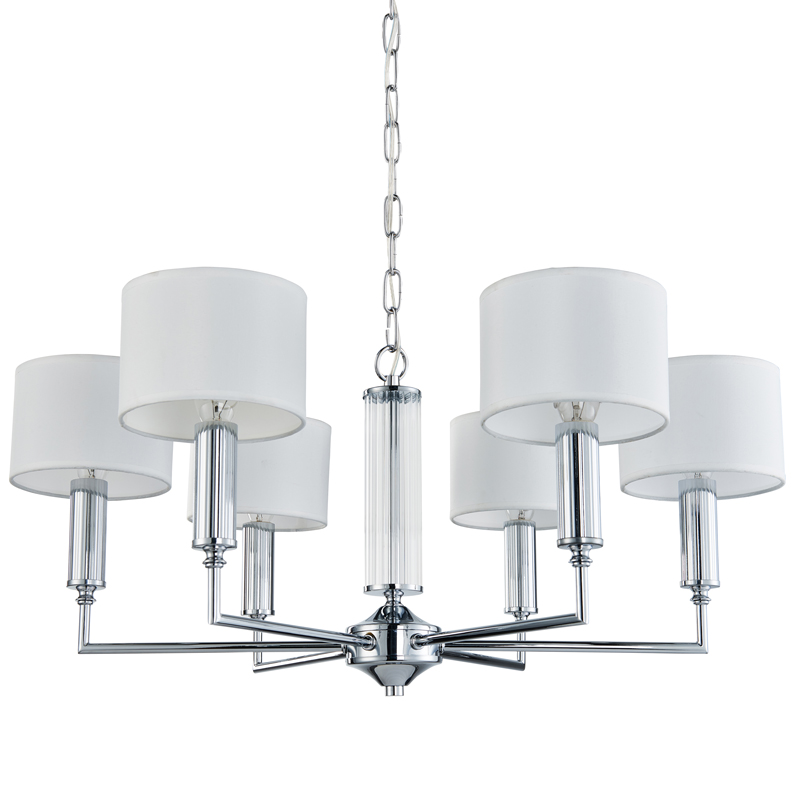 Люстра Laurent Chandelier white 66 Хром Белый Прозрачный в Сочи | Loft Concept 