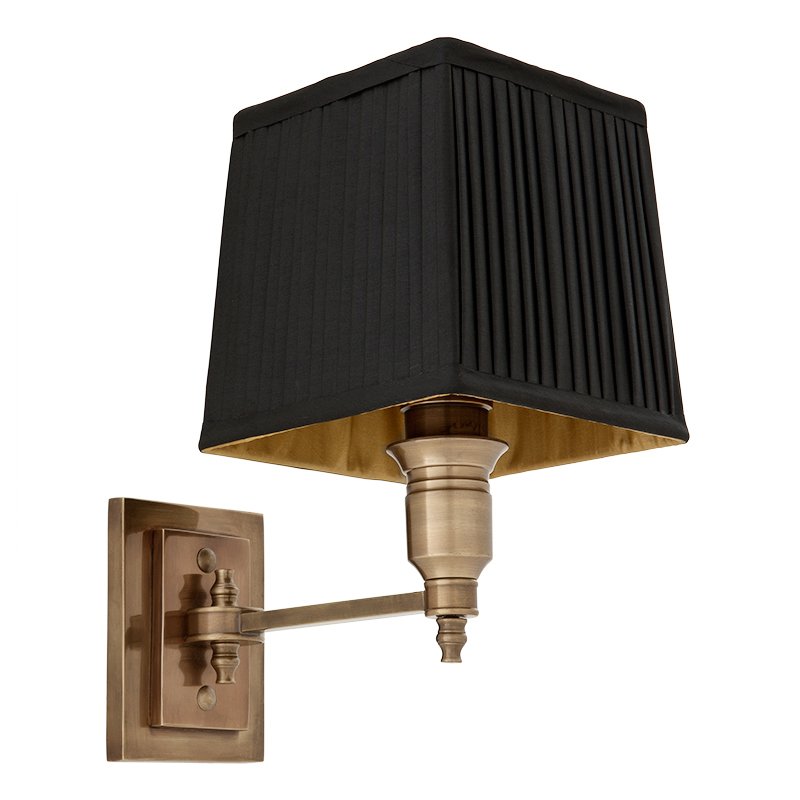 Бра Wall Lamp Lexington Single Brass+Black Латунь Античная полированная Черный в Сочи | Loft Concept 