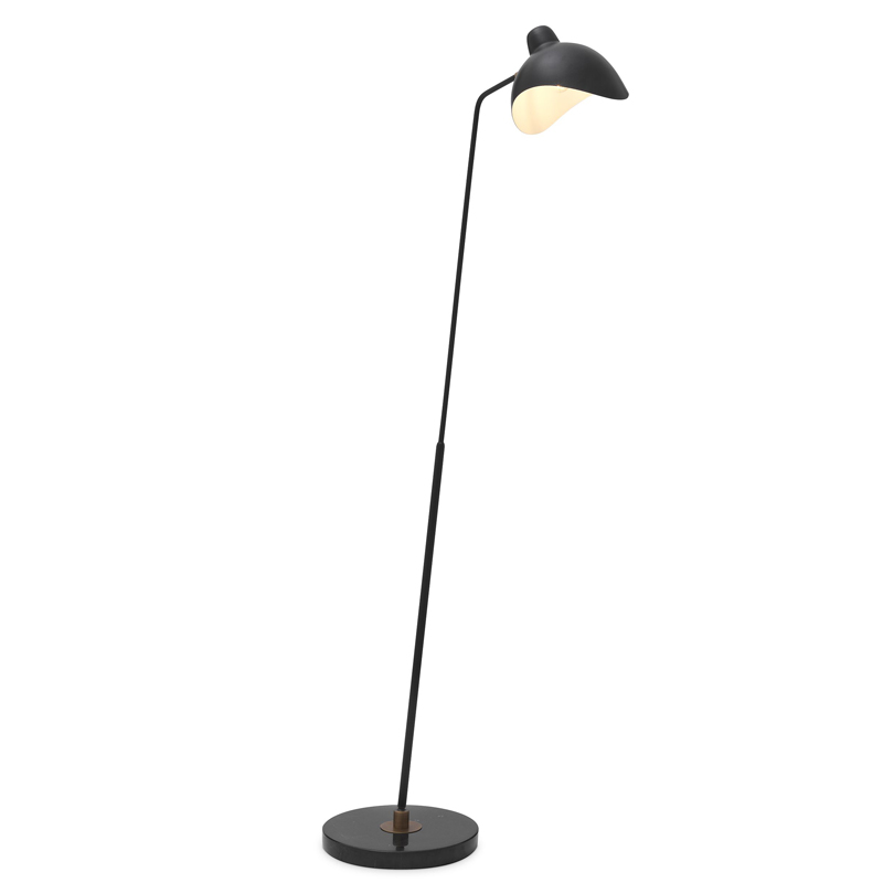 Торшер Eichholtz Floor Lamp Asta Черный Черный Мрамор Nero Латунь Античная полированная в Сочи | Loft Concept 