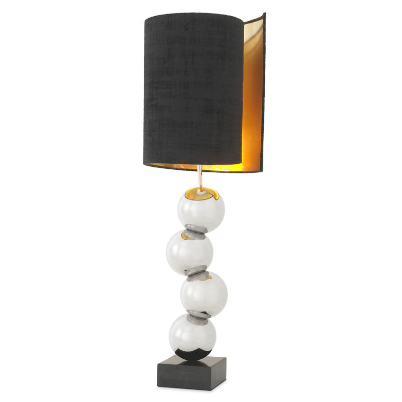 Настольная лампа Eichholtz Table Lamp Aerion Nickel Черный Никель Черный Мрамор Nero в Сочи | Loft Concept 