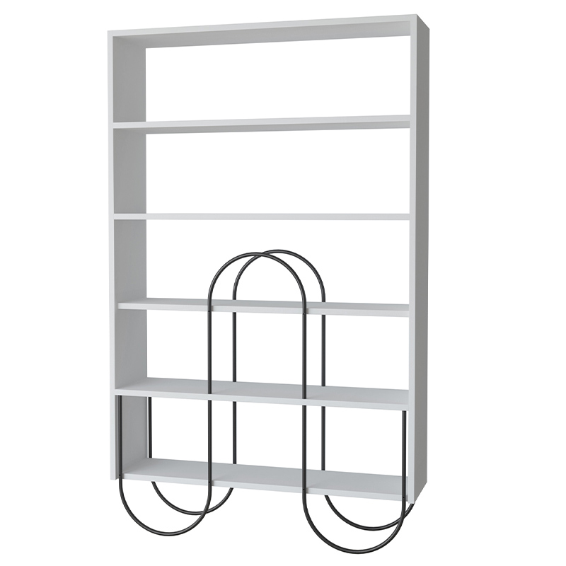 Стеллаж прямой белый с 5-ю открытыми полками NORFOLK BOOKCASE WHITE Черный Белый в Сочи | Loft Concept 