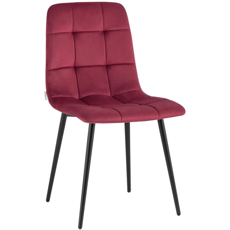 Стул NANCY Chair Малиновый Велюр Малиновый (Crimson) Черный в Сочи | Loft Concept 