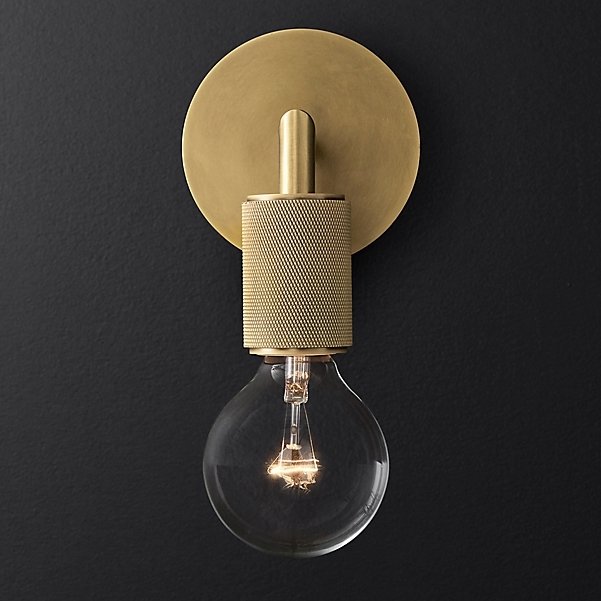 Бра RH Utilitaire Single Sconce Brass Латунь в Сочи | Loft Concept 