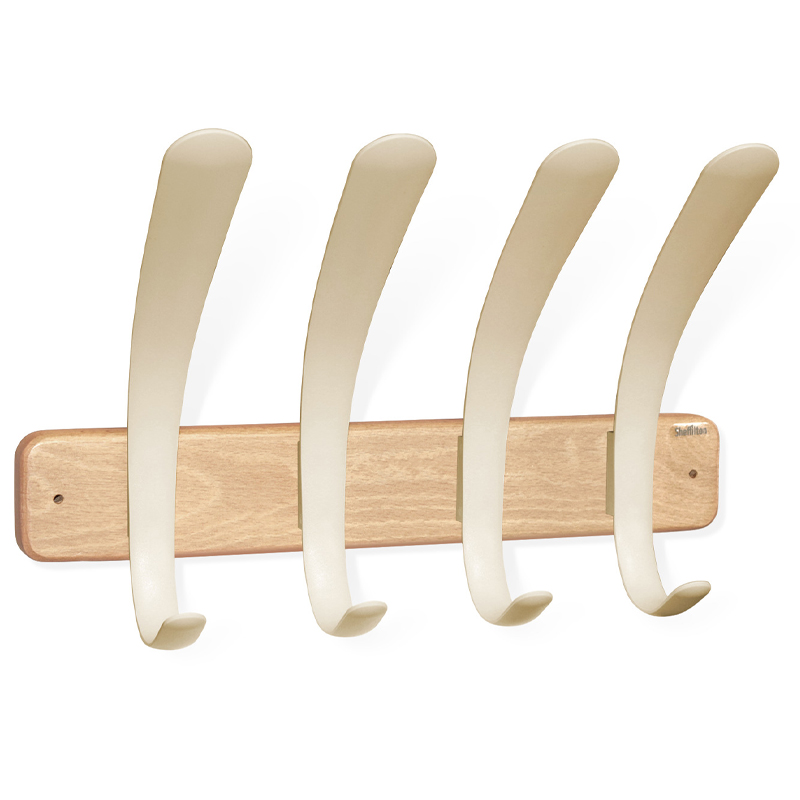 Вешалка настенная с 4-мя бежевыми крючками из пластика Curves Hangers Древесина Бежевый Вешалка настенная с 4-мя бежевыми крючками из пластика Curves Hangers Древесина Бежевый в Сочи | Loft Concept