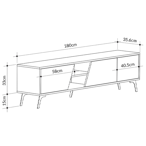 ТВ-тумба с 3-мя дверцами и полками Grey Albe TV Stand в Сочи