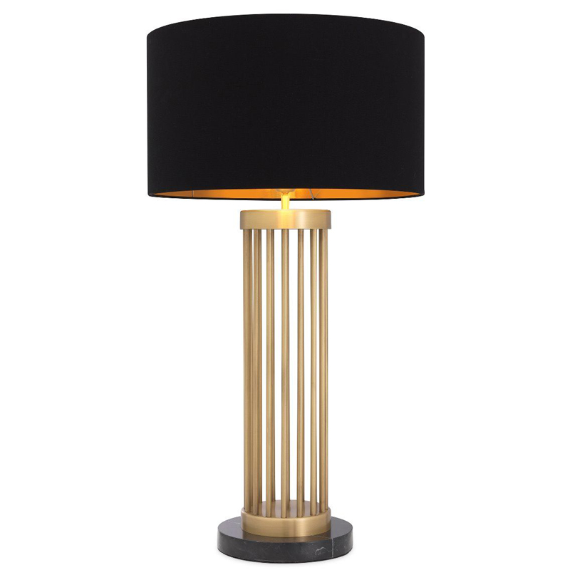 Настольная лампа Eichholtz Table Lamp Condo Черный Латунь Античная полированная Черный Мрамор Nero в Сочи | Loft Concept 