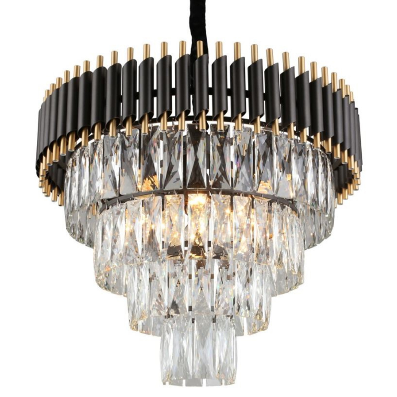 Empire Black Chandelier Crystal D 54 Черный Прозрачное Стекло Золотой в Сочи | Loft Concept 