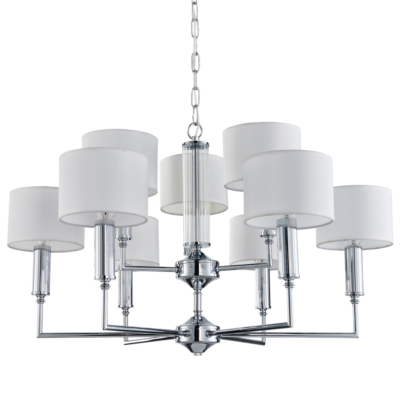 Люстра Laurent Chandelier white 71 Хром Белый Прозрачный в Сочи | Loft Concept 