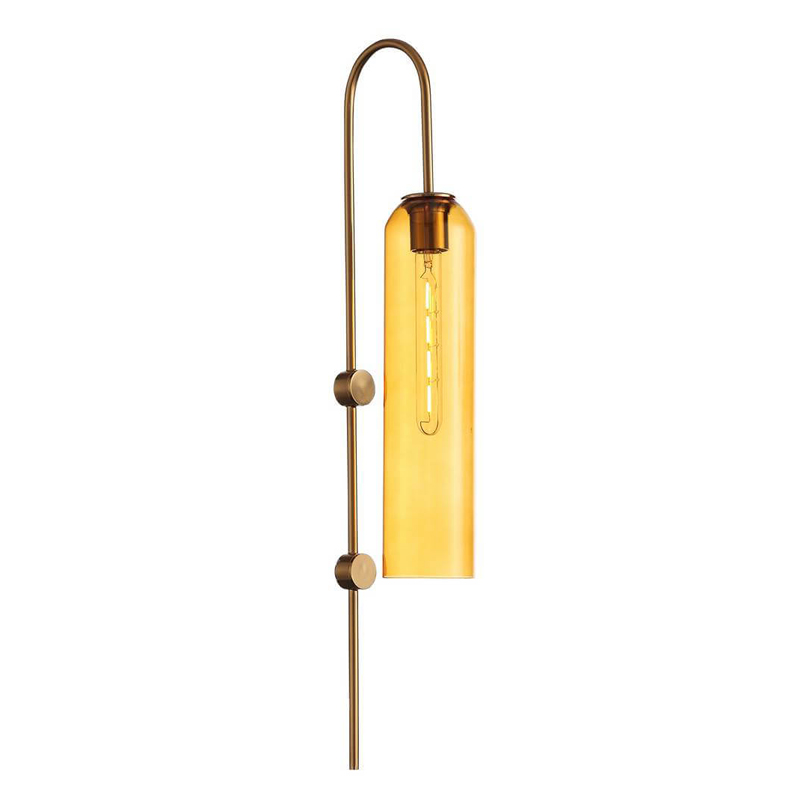 Бра ARTICOLO float Wall Sconce Amber Янтарный Латунь в Сочи | Loft Concept 