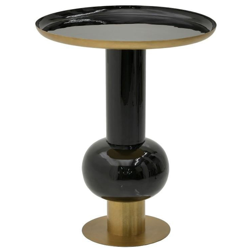 Круглый металлический приставной стол Calem Side Table Gold Black Золотой Черный в Сочи | Loft Concept 