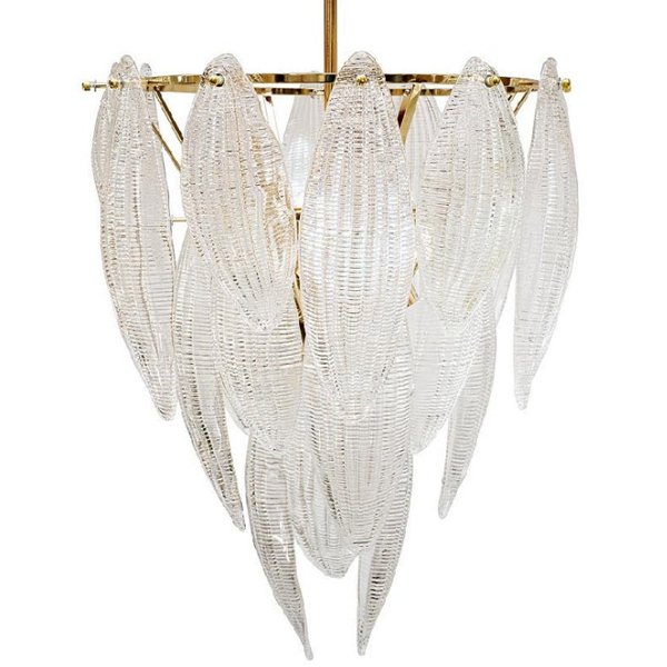 Textured glass Chandelier Глянцевое золото Прозрачный (Transparent) в Сочи | Loft Concept 