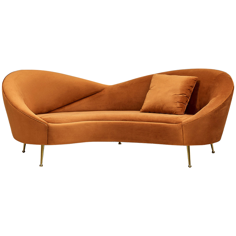 Диван Prudence Orange Sofa Оранжевый Золотой в Сочи | Loft Concept 